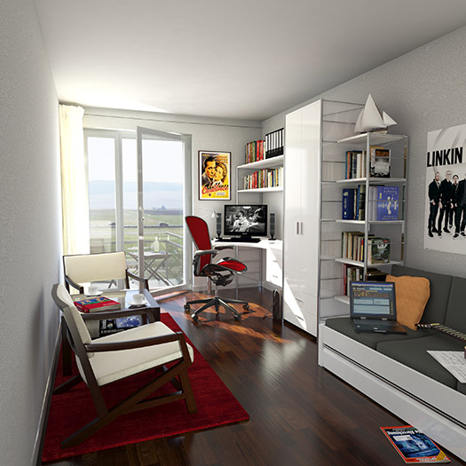 STUDENTENAPARTMENTS + + + EINGANGSBEREICH MIT KÜCHE